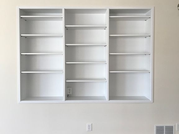 Inset/moveable shelves