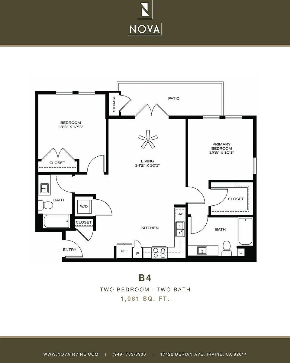 Floor plan 2BR/2BA B4