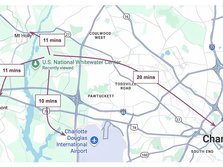 Close to CLT Airport, City and Small Towns