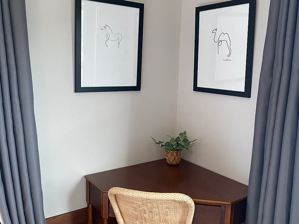 Small desk in primary bedroom
