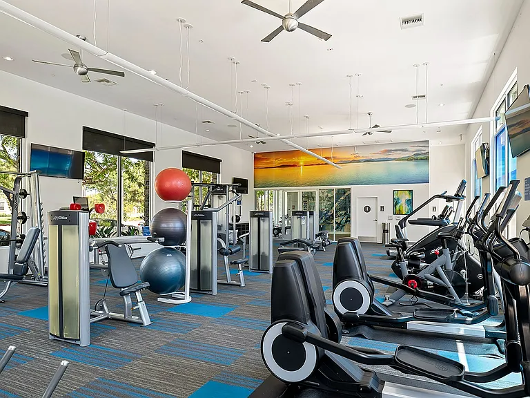 Modern gym at Tempo at Riverpark
