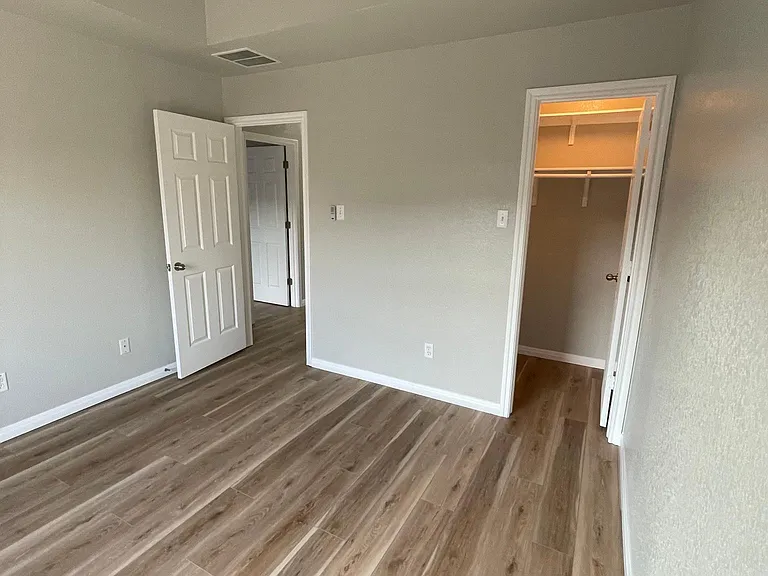 Guest room facing closet