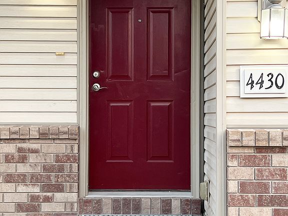 The duplex with the red doors!