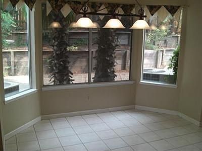 Kitchenette and view of back yard