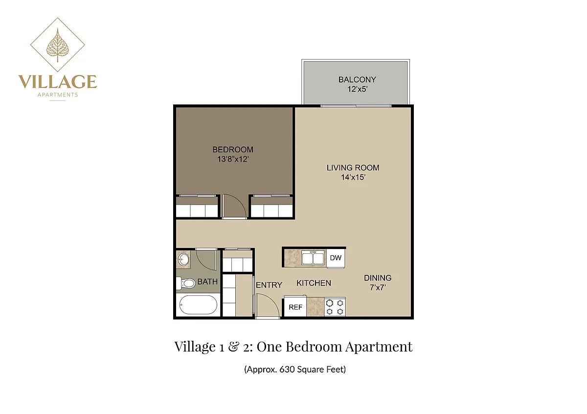 Floor plan One Bedroom 1-01