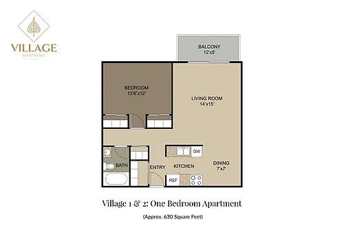 Floor plan One Bedroom 1-01