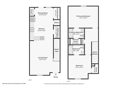 Floor plan 2 Bedroom 2.5 Bathroom