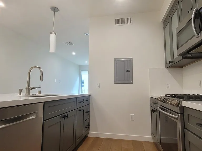 All stainless steel appliances; dishwasher, stove, microwave, fridge