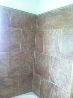 tiled shower