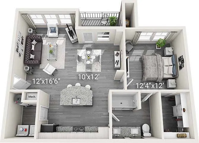 Floor plan A2 - Grey Palette