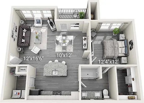 Floor plan A2 - Grey Palette