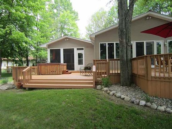 Two waterfront decks & a hot tub