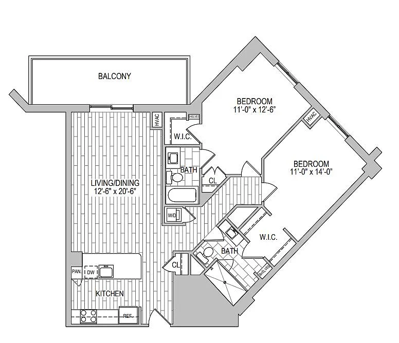 Floor plan 2x2 Modernized