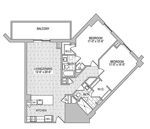 Floor plan 2x2 Modernized
