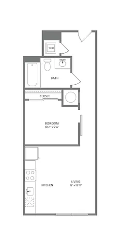 Floor plan A20 - One Bedroom