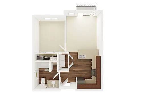 Floor plan 1 Bedroom, 1 Bathroom