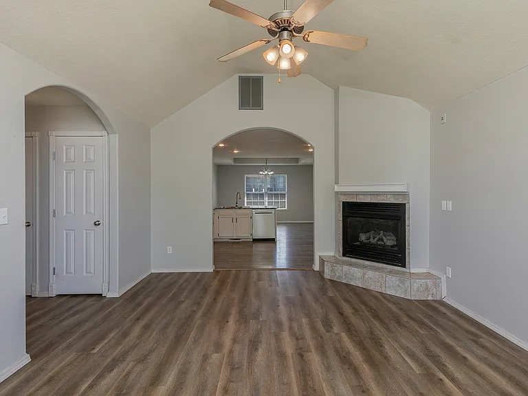 Family room with fireplace