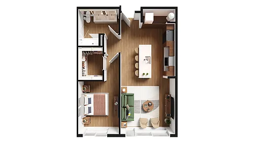 Floor plan 1BR-C