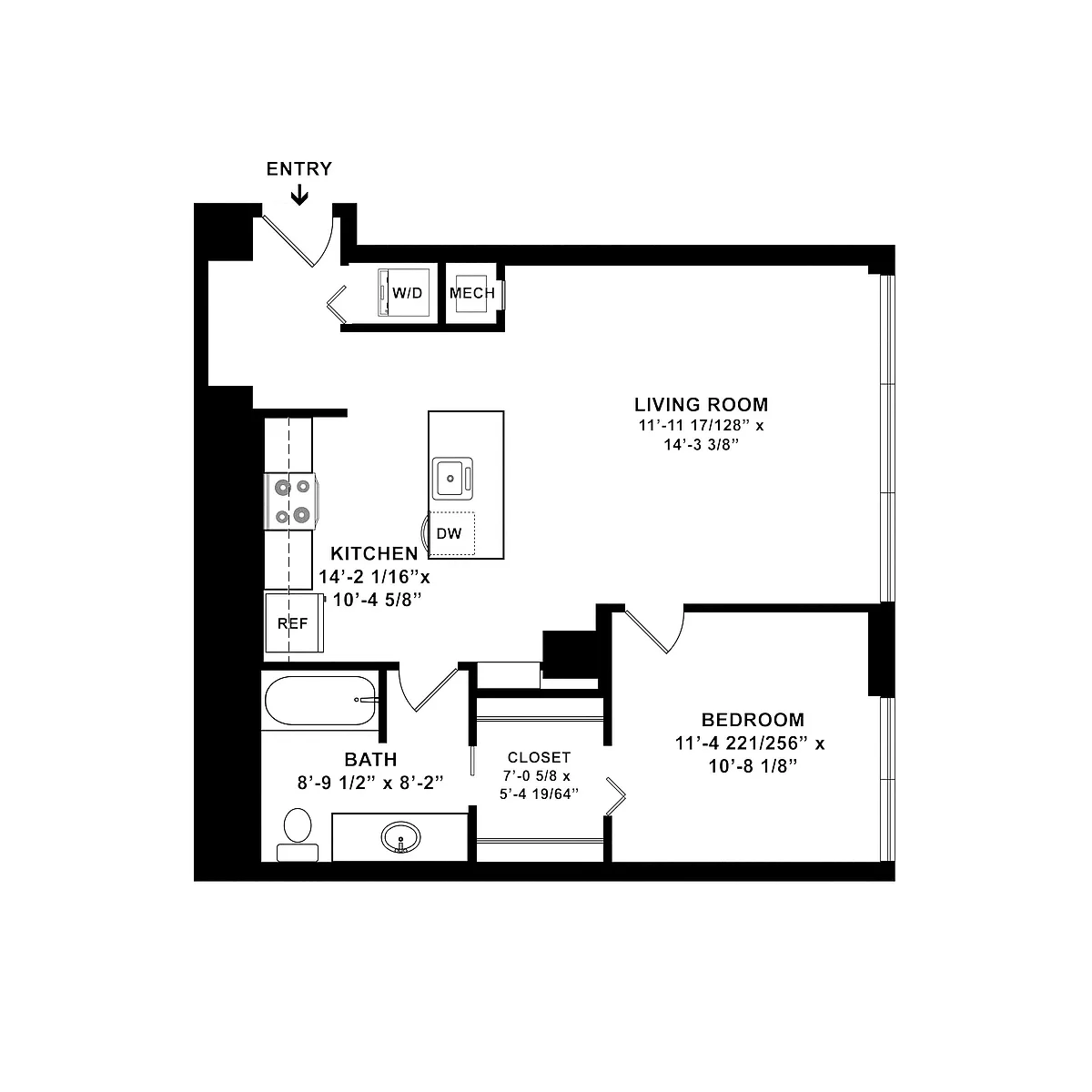 Floor plan 1 Bed/1 Bath-a8.1