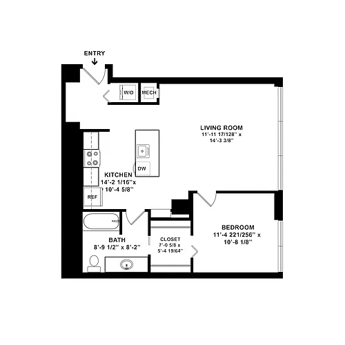 Floor plan 1 Bed/1 Bath-a8.1