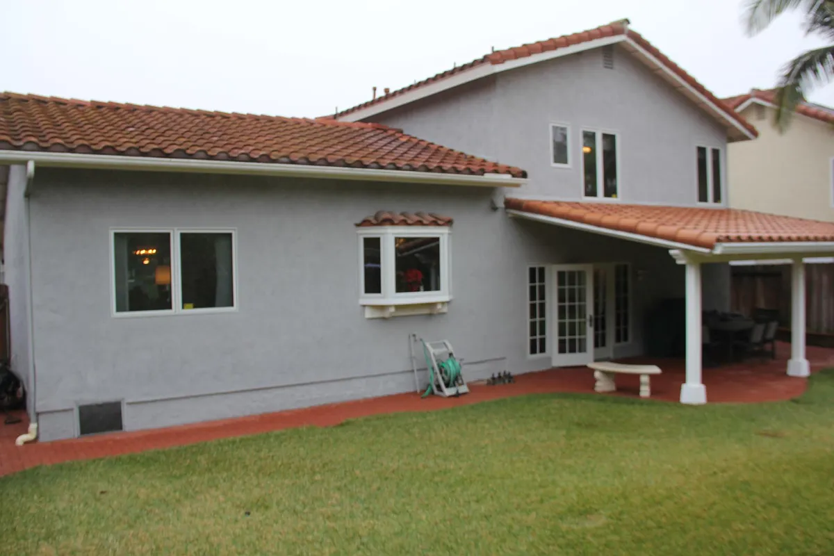 Back view with covered patio - 250 Camino De Las Flores