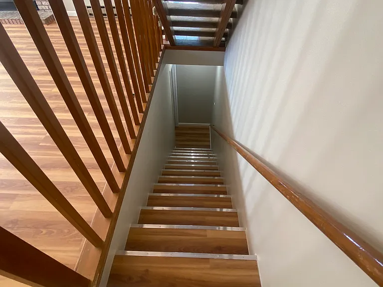 Stairs to laundry and garage