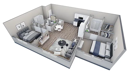 Floor plan 2-2 BR Retreat Overlook