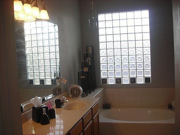 Glass block in master bath