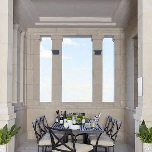Invite friends or family over to dine in the outdoor terrace.