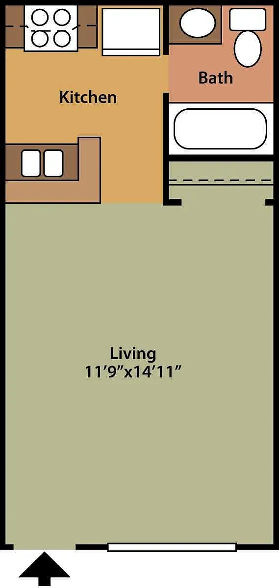 Floor plan Furnished Studio