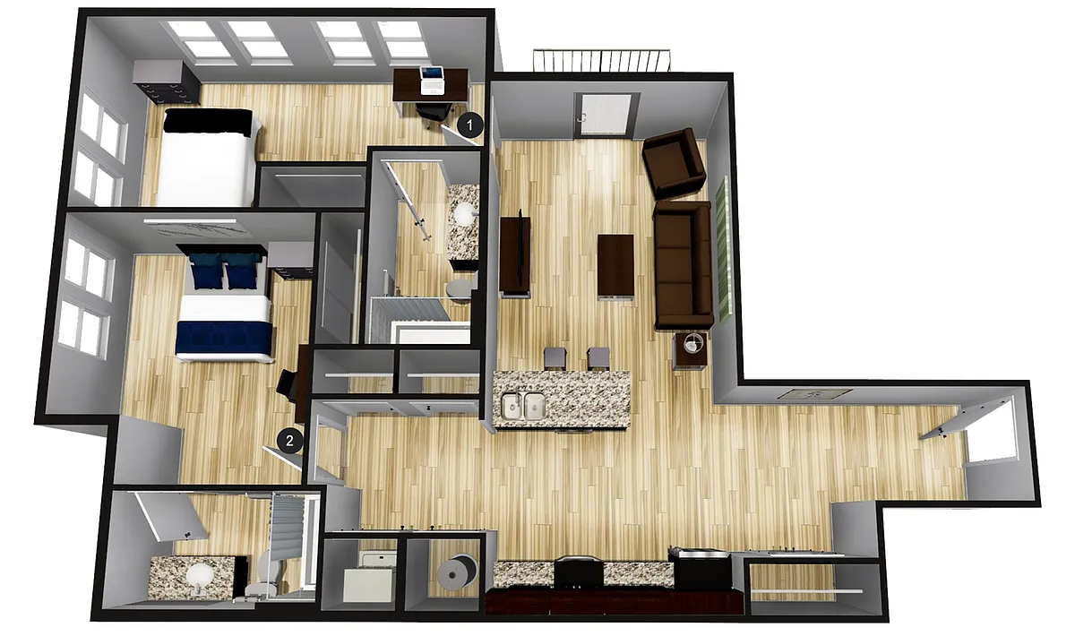 Floor plan E2 - 2X2