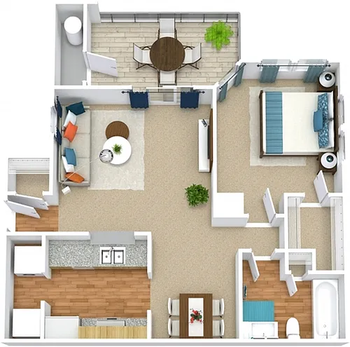 Floor plan 1 Bedroom 1 Bathroom