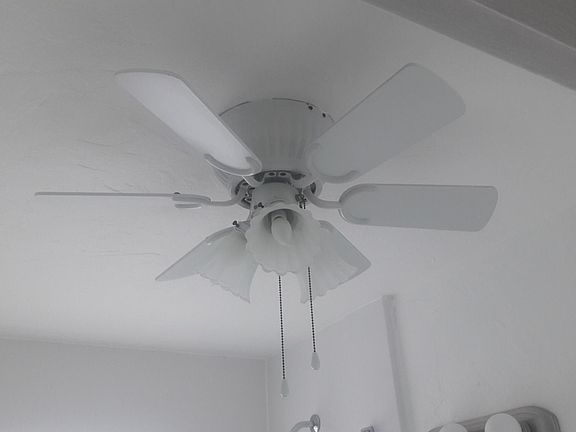 Ceiling fan in bathroom