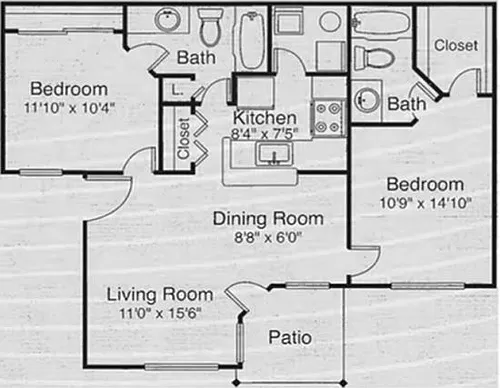 Floor plan 2X2 R