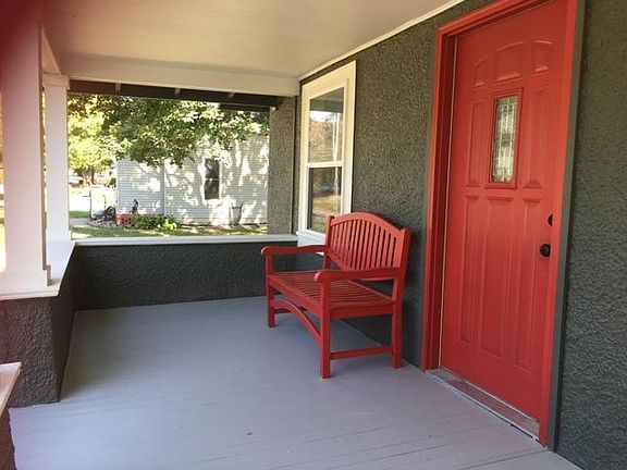 Front Porch with bench.