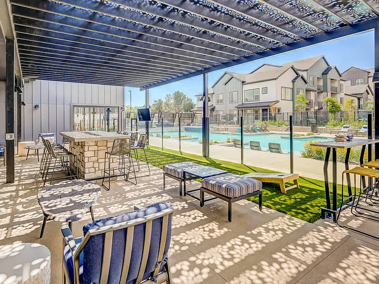Poolside Lounge with Fireplace