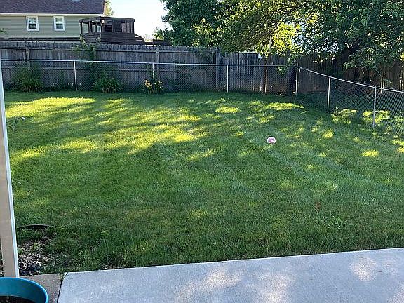 Backyard and part of patio