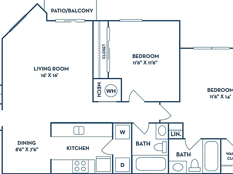 2 Bedroom | 2Bath | 958 SF 2 Bedroom | 2Bath | 958 SF