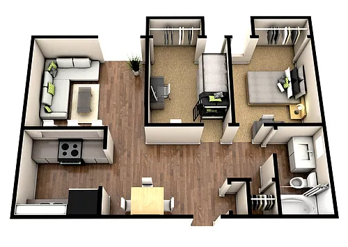 Floor plan 2BR/1BA - Reno
