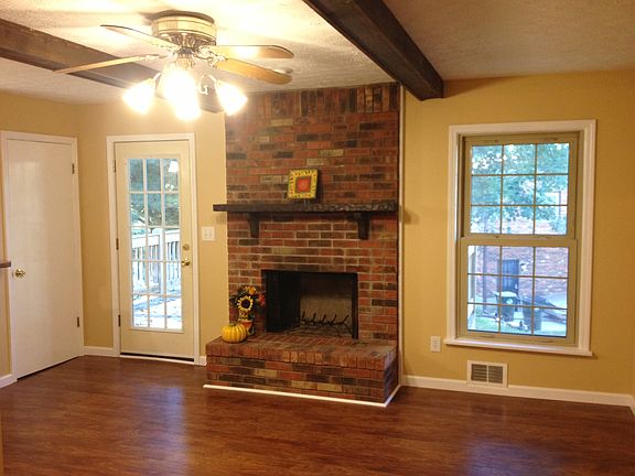 Wood burning fireplace