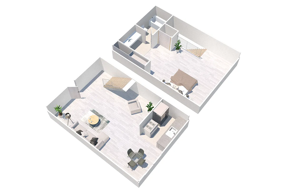 Floor plan One Bedroom Townhome