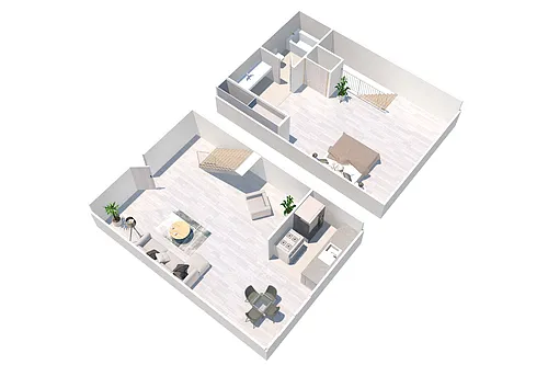 Floor plan One Bedroom Townhome