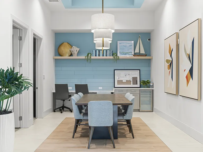 Co-working area featuring collaboration table