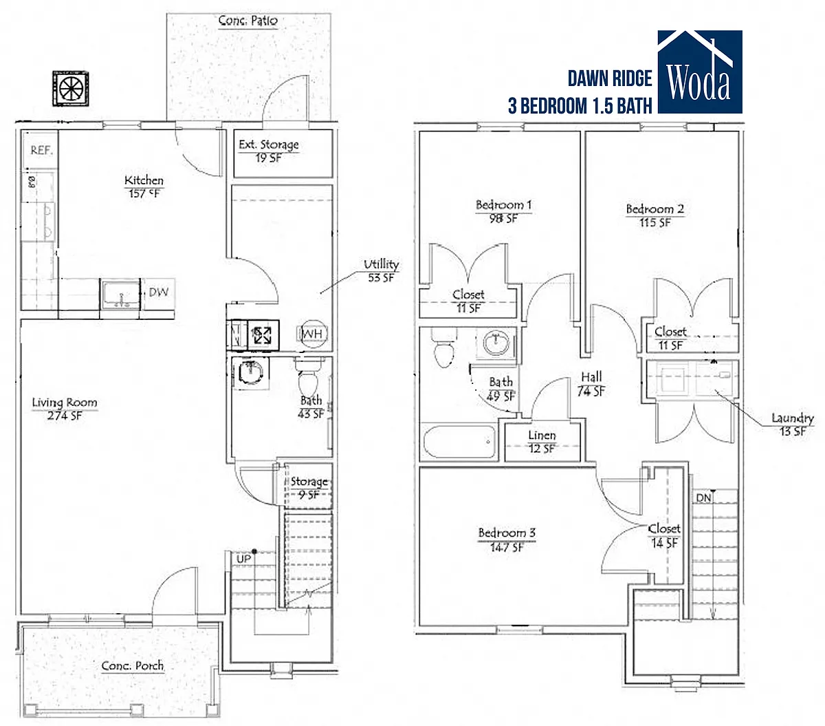 Floor plan Three Bedroom