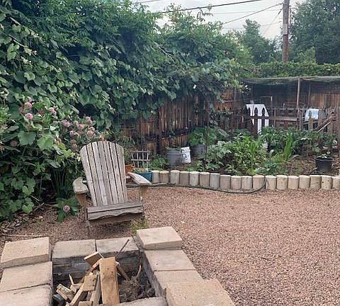 Back yard bonfire pit and garden