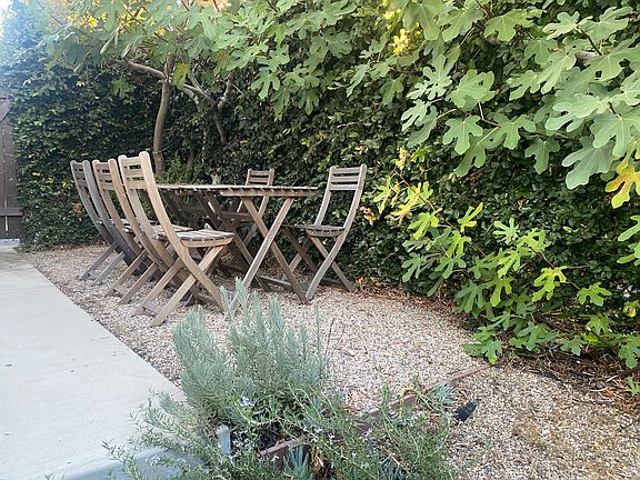 Fully fenced backyard to get fresh air, enjoy a meal, let your dog run around and get some exercise.