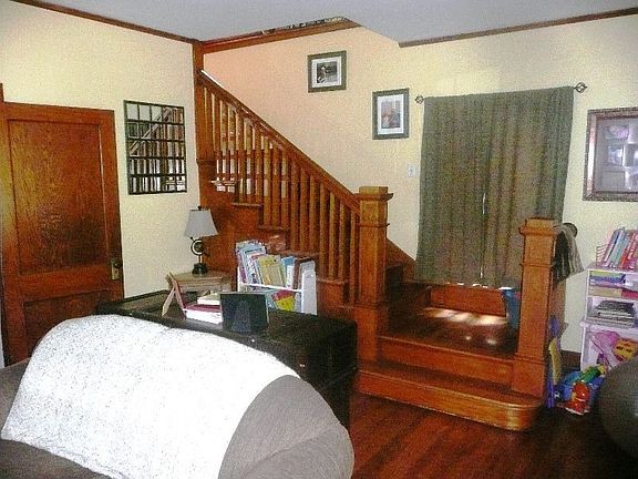 Staircase at north end of living room