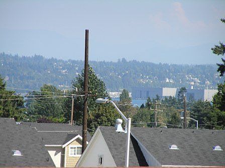 View out back upstairs window of Lake Washington