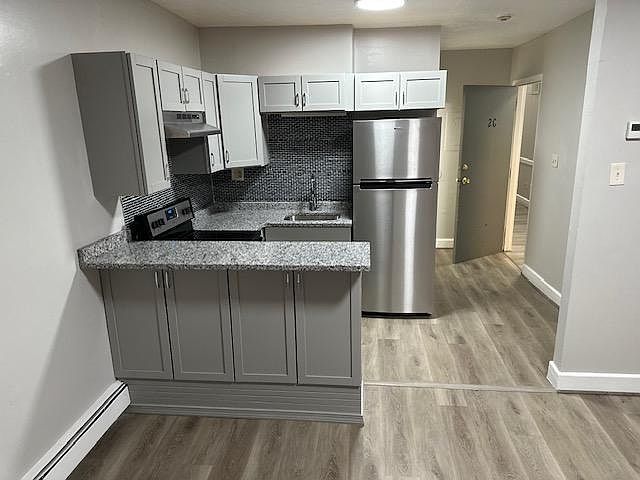 View from dining area to kitchen