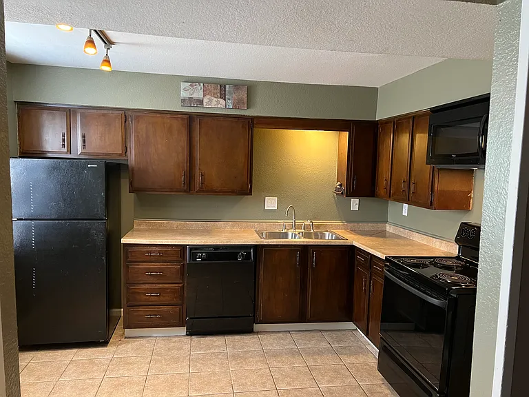 Full view of kitchen from the living room